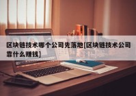 区块链技术哪个公司先落地[区块链技术公司靠什么赚钱]